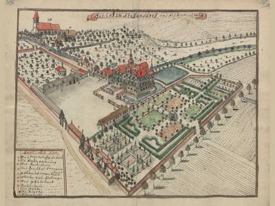 Pałac dawniej rycina